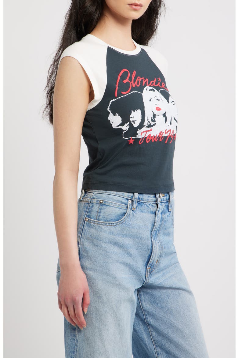 Blondie Tour 79 Graphic Raglan Tank, Alternate, color, VINTAGE BLACK COMBO