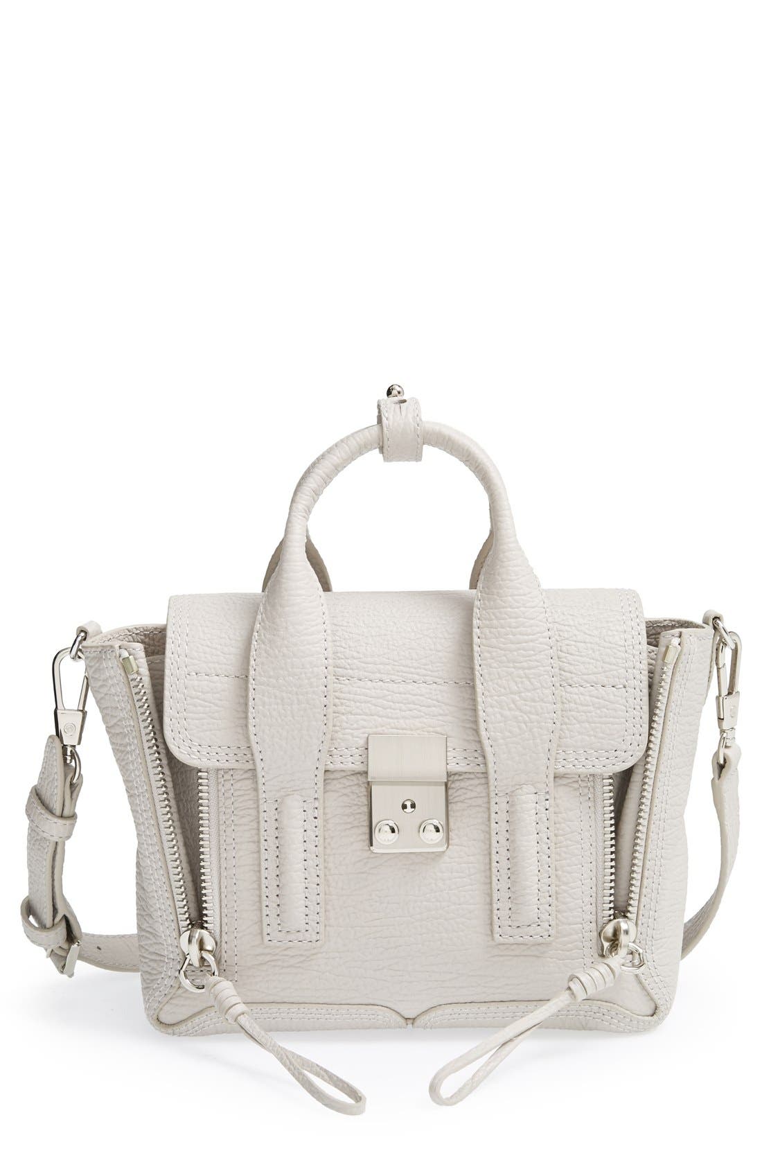 'Mini Pashli' Leather Satchel, Main, color, FEATHER/ FEATHER