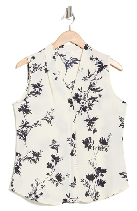 V-Neck Sleeveless Woven Shell Top