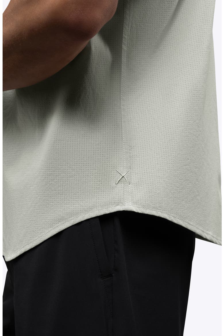 Crossover Performance Short Sleeve Button-Up Shirt, Alternate, color, MOURNING DOVE