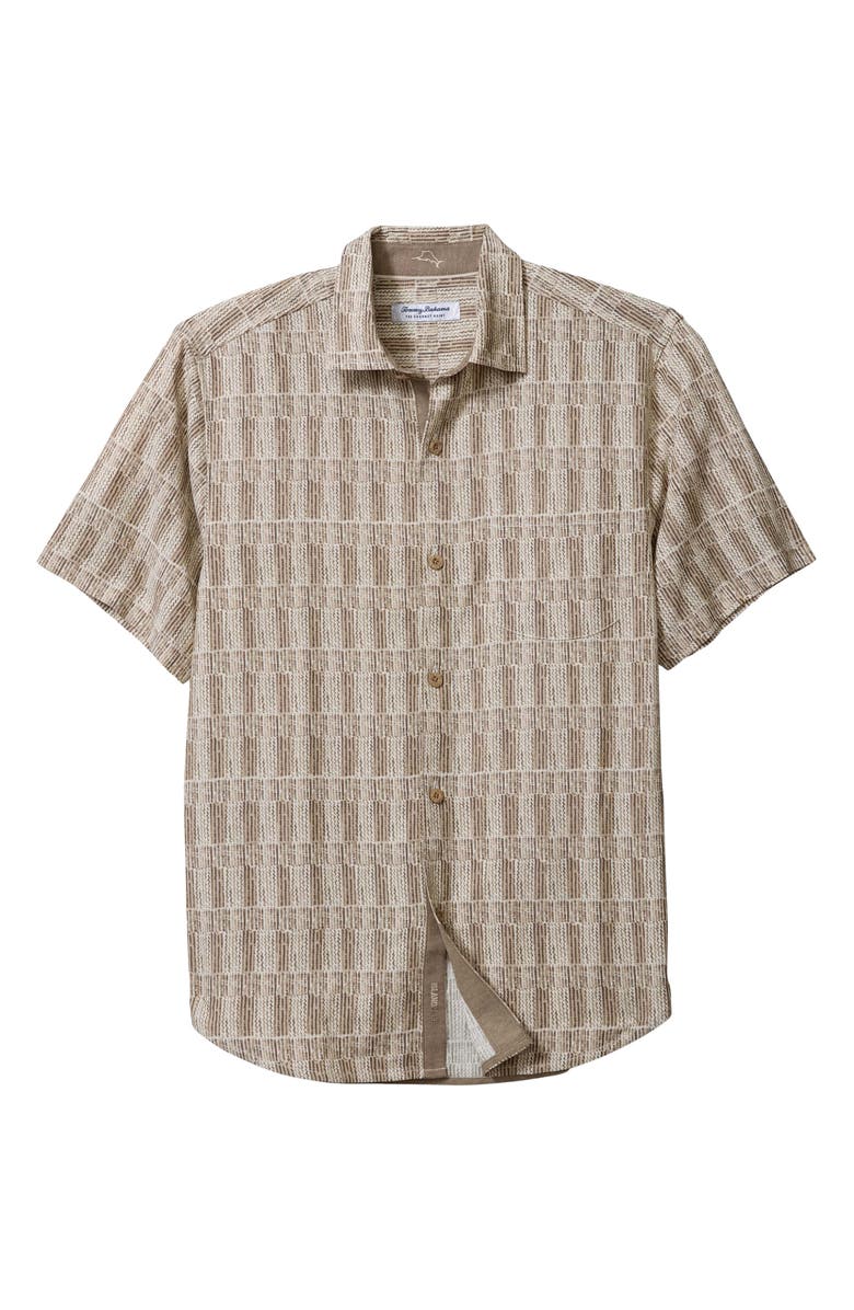 Tommy Bahama Coconut Point Coastal Cool Geo IslandZone<sup>®</sup> Short Sleeve Button-Up Shirt, Main, color, Twill