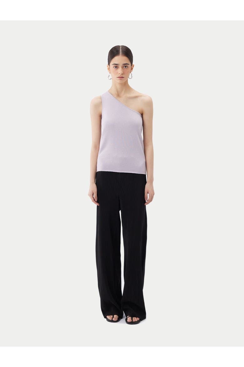 Cashmere Silk Sleeveless Asymmetric Top, Alternate, color, orchid tint