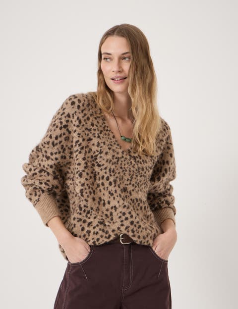 Betty Wool Blend Patterned Wrap Jumper
