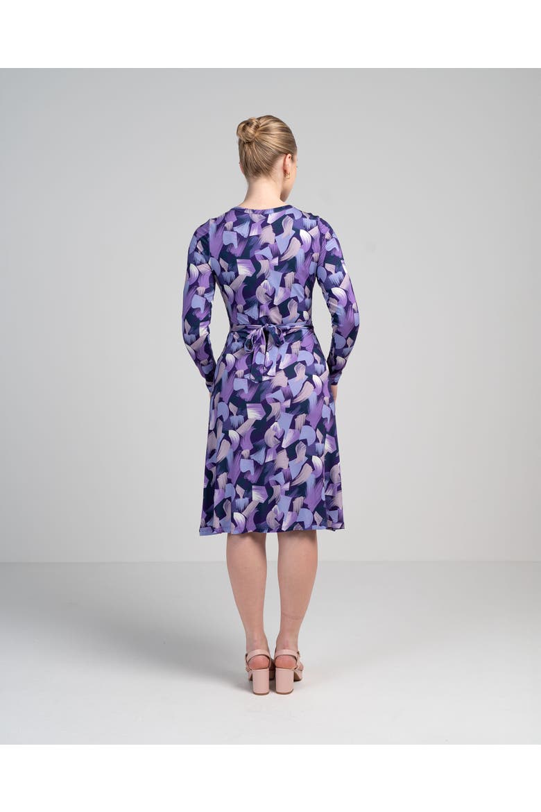 Long Sleeve Printed Wrap Dress, Alternate, color, Summer Geo