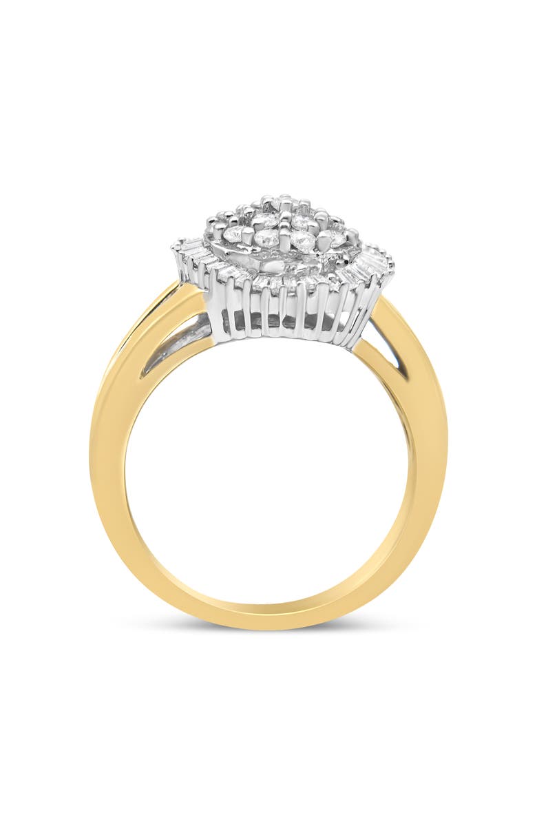 Haus of Brilliance 14K Yellow and White Gold 1 Cttw Diamond Ballerina Cocktail Ring, Alternate, color, Yellow