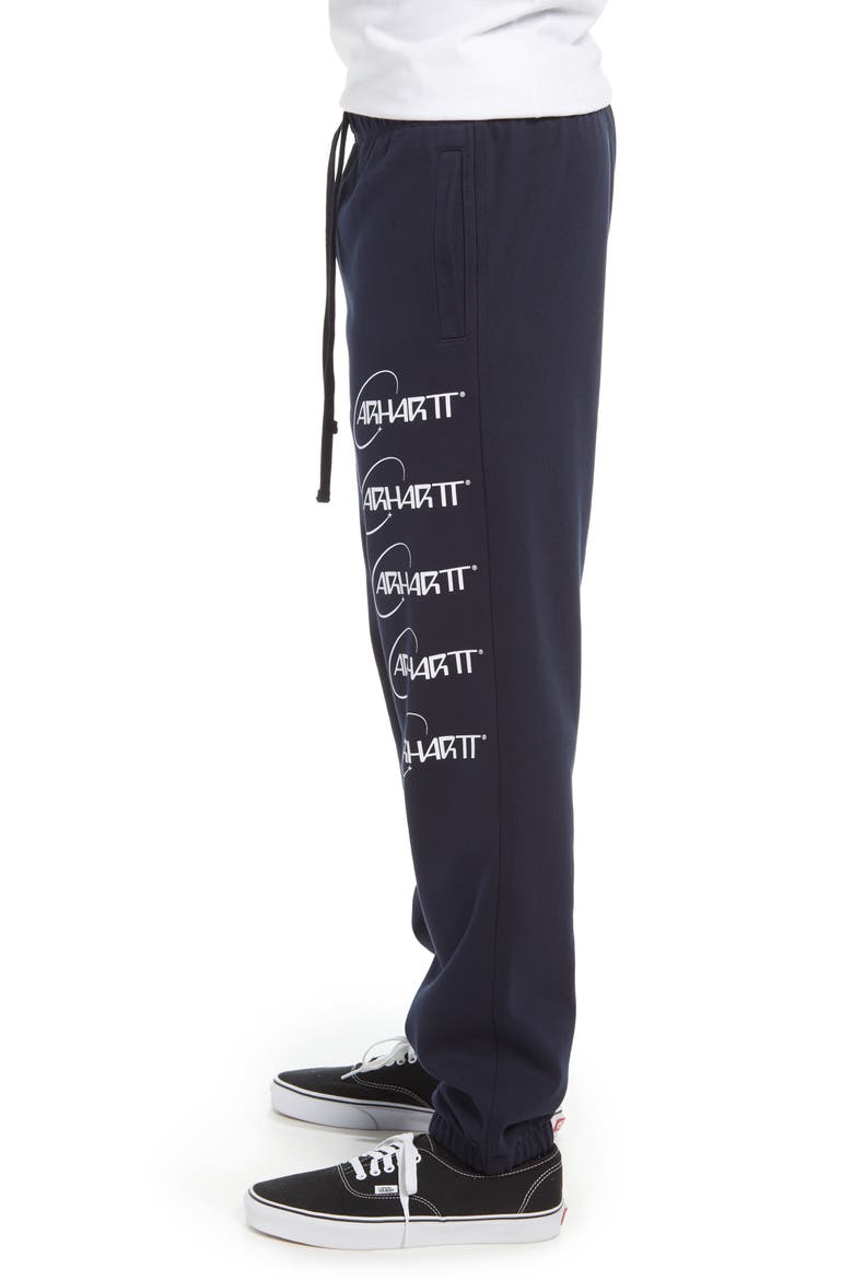 Orbit Logo Sweatpants, Alternate, color, DARK NAVY / WHITE