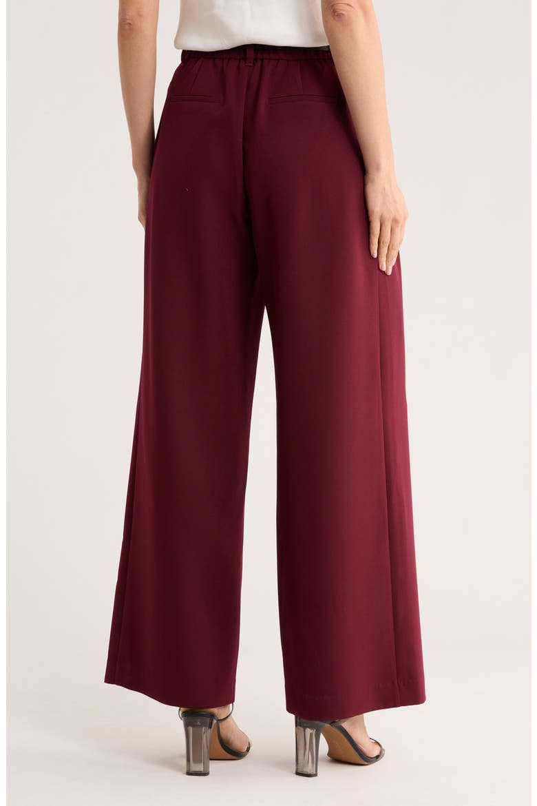 Double Pleat Wide Leg Pants, Alternate, color, BURGUNDY