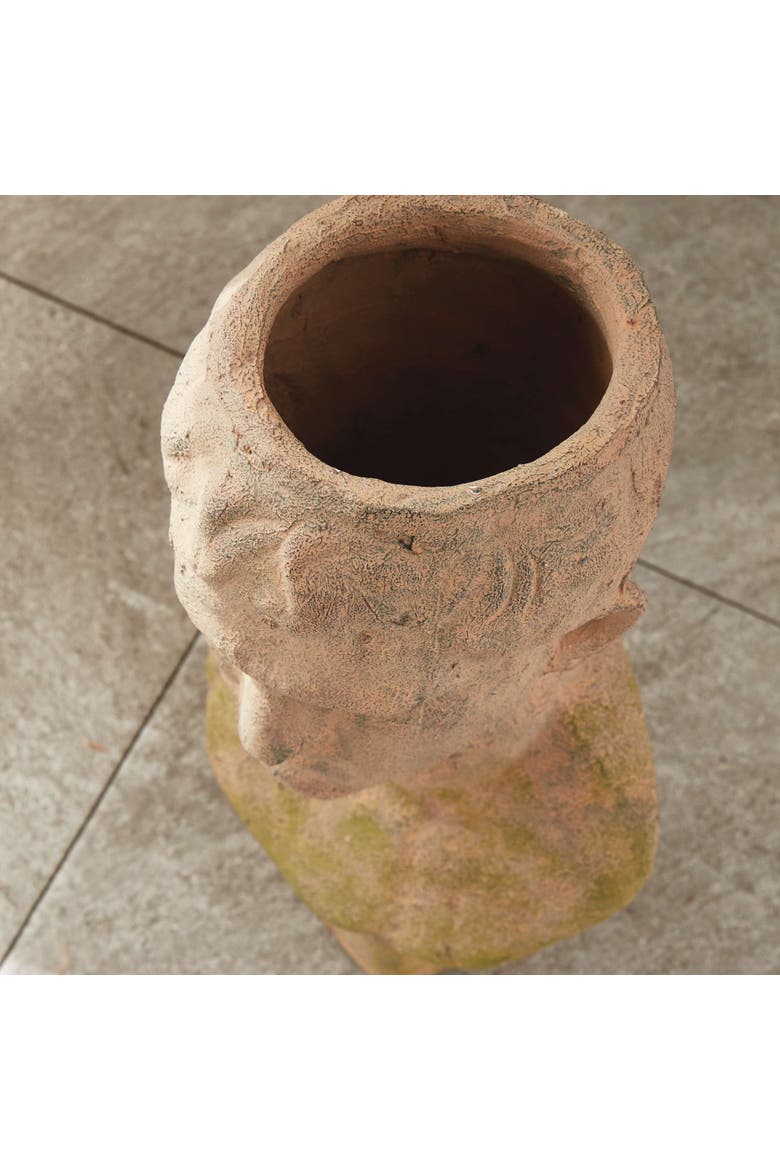 Weathered Garden Male Bust Planter, Alternate, color, Brown