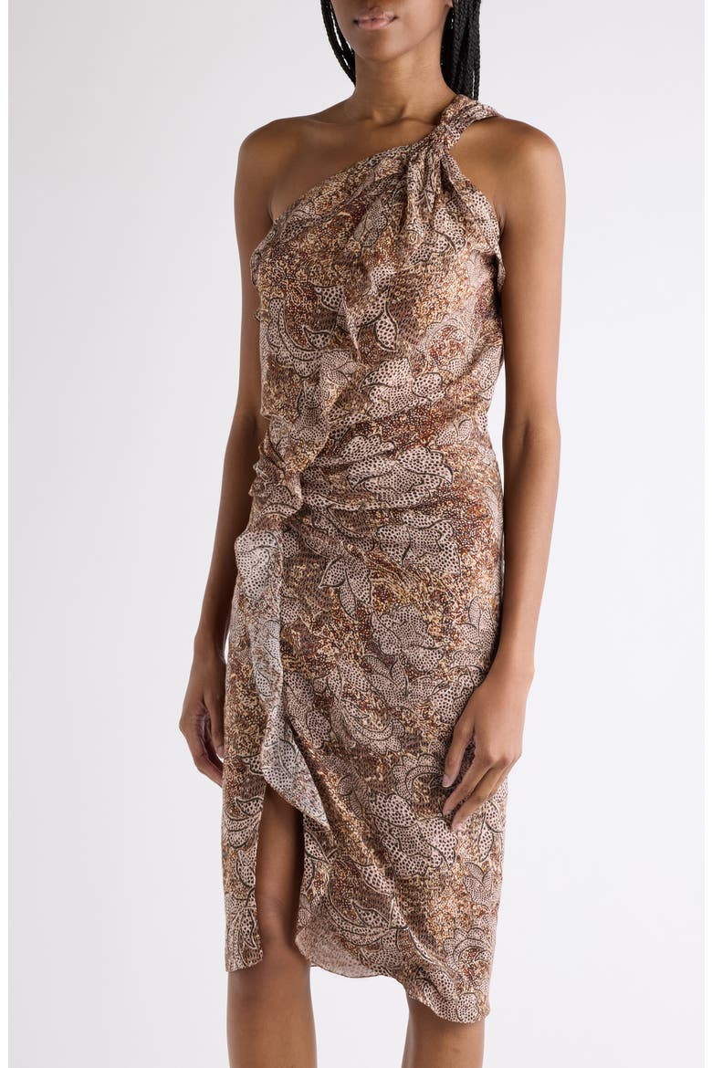Charlota Cotton Voile One-Shoulder Dress, Alternate, color, OCHRE
