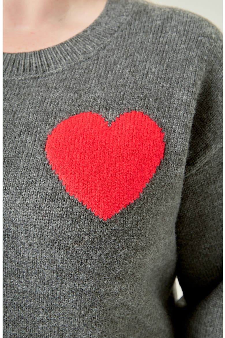 Heart Sweater, Alternate, color, CHARCOAL