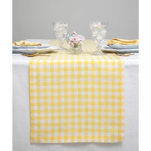 Linen Table Runner - Gingham Check