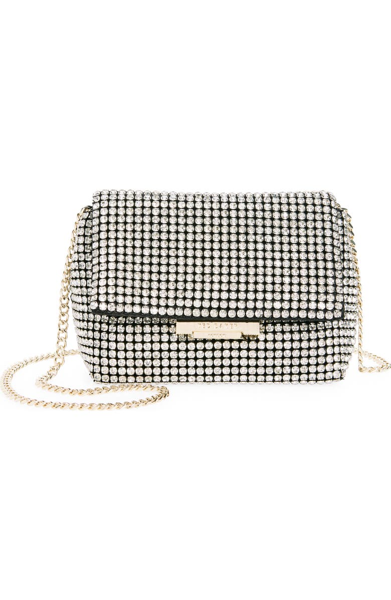 Ted Baker Gliters Clutch, Main, color, Light Silver