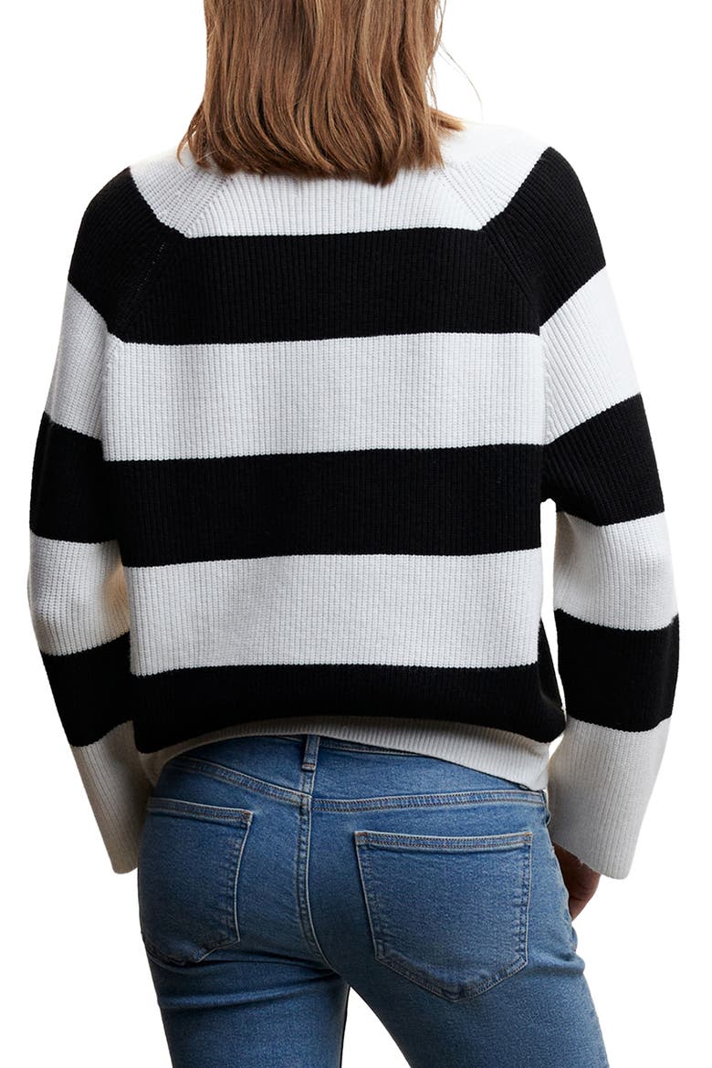 Rugby Stripe Sweater, Alternate, color, BLACK