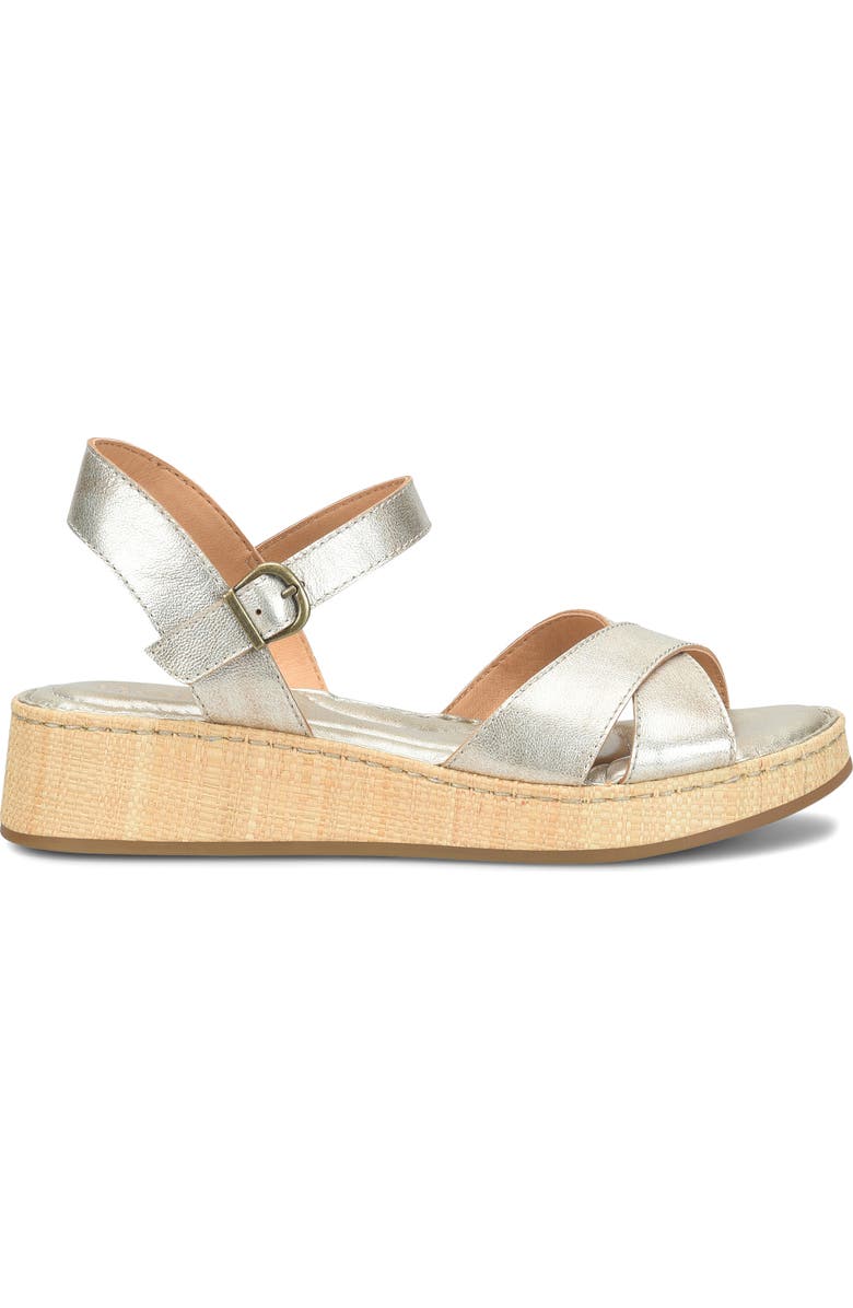 Børn Cannes Platform Sandal, Alternate, color, Light Gold Metallic