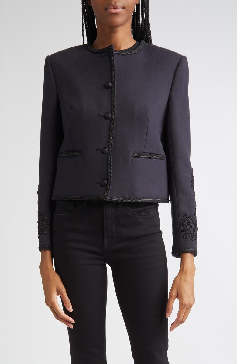 Veronica Beard Latrell Soutache Embroidered Jacket, Main, color, Navy