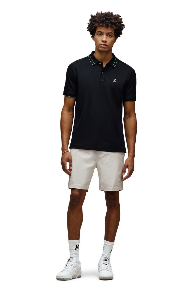 Psycho Bunny Rex Performance Piqué Polo, Alternate, color, Black