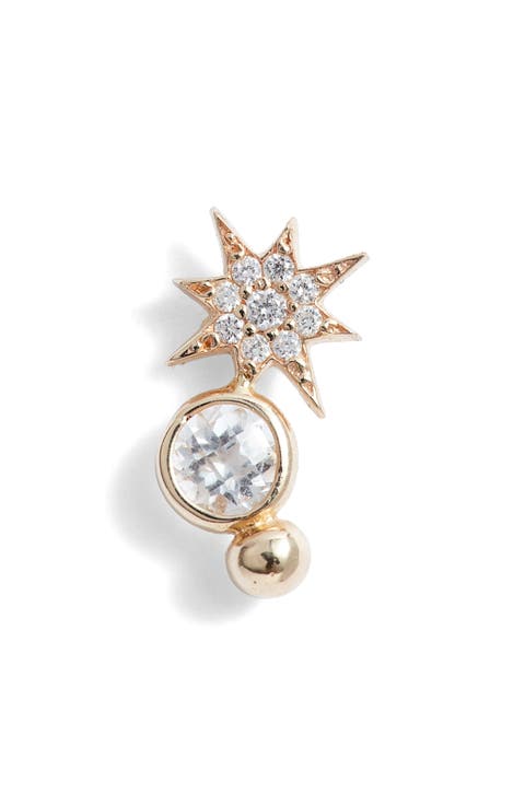 North Star Single Diamond Drop Earring