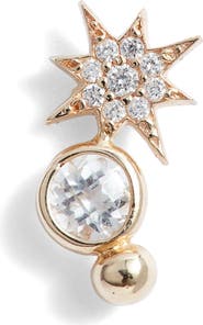 Anzie North Star Single Diamond Drop Earring