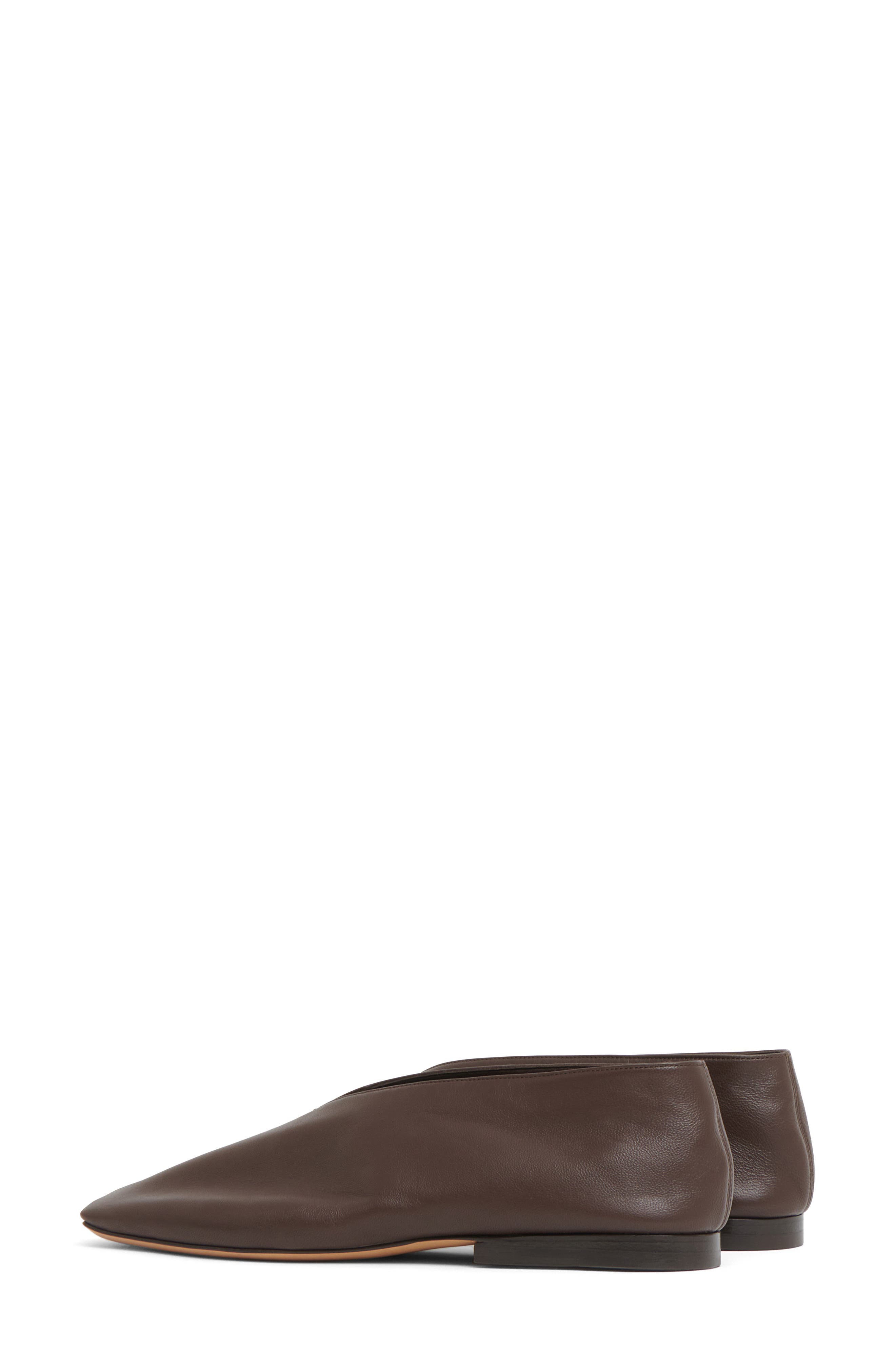 Mansur Gavriel Square Toe Flat, Alternate, color, Chocolate