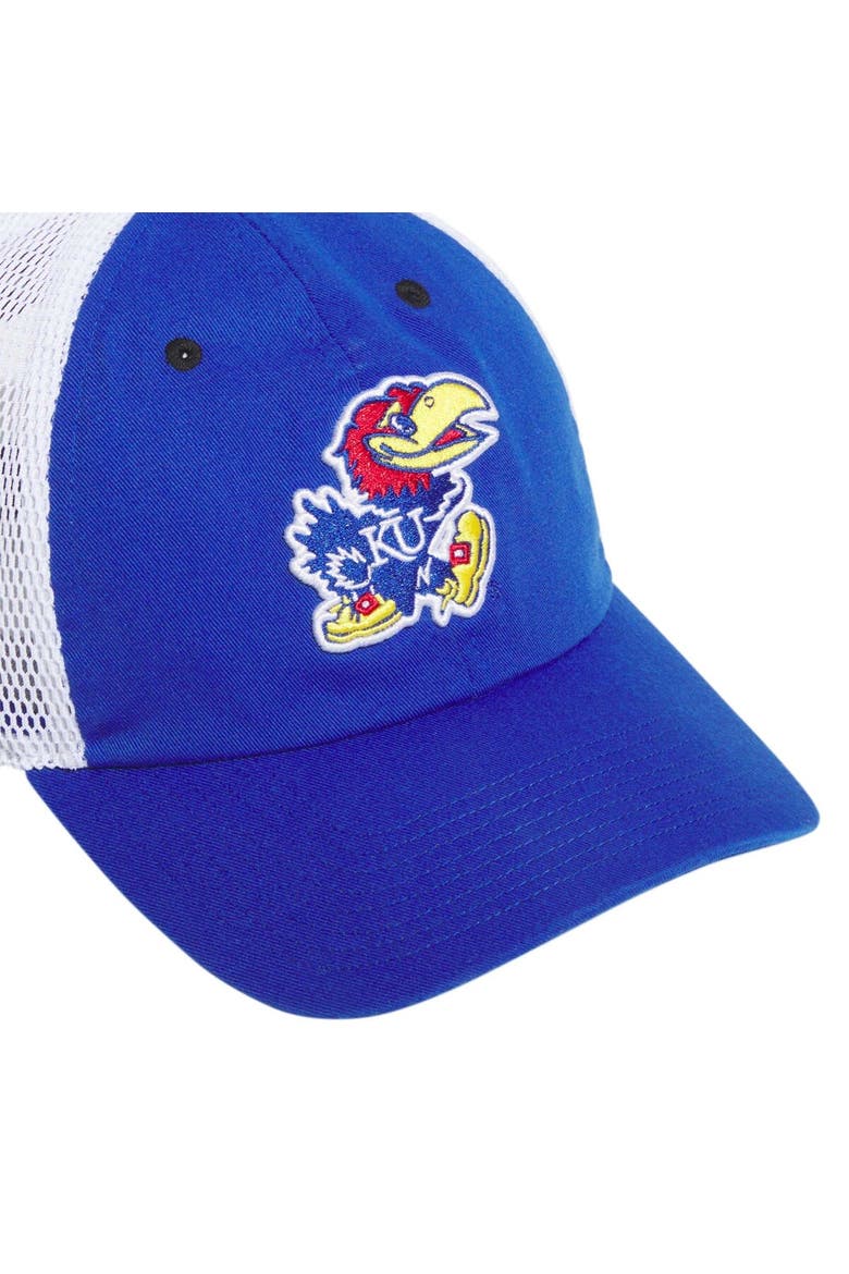 Men's adidas Royal Kansas Jayhawks Mascot Slouch Trucker Adjustable Hat, Alternate, color, Royal