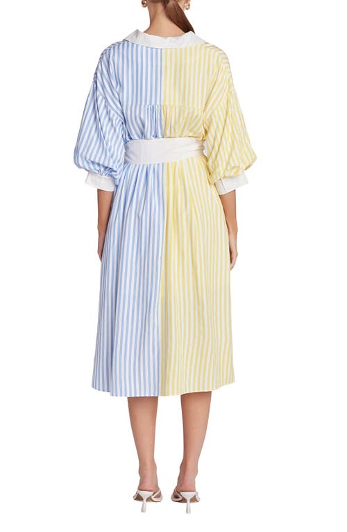 ENGLISH FACTORY ENGLISH FACTORY BLOUSON SLEEVE TIE WAIST MIDI SHIRTDRESS