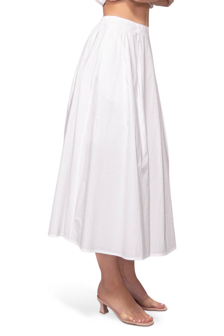 Lemon Poplin A-Line Maxi Skirt, Alternate, color, WHITE