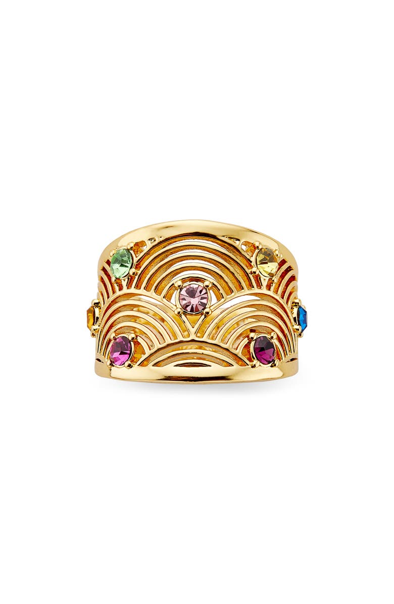 Kurt Geiger London Southbank Rainbow Crystal Band Ring, Main, color, 
