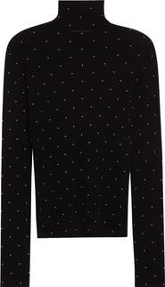 Rabanne Studded Funnel Neck Wool Sweater