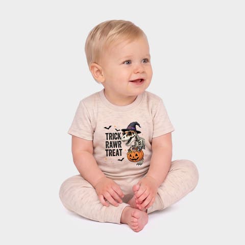 Trick Rawr Treat Dino Infant Jogger Pant Crew Set