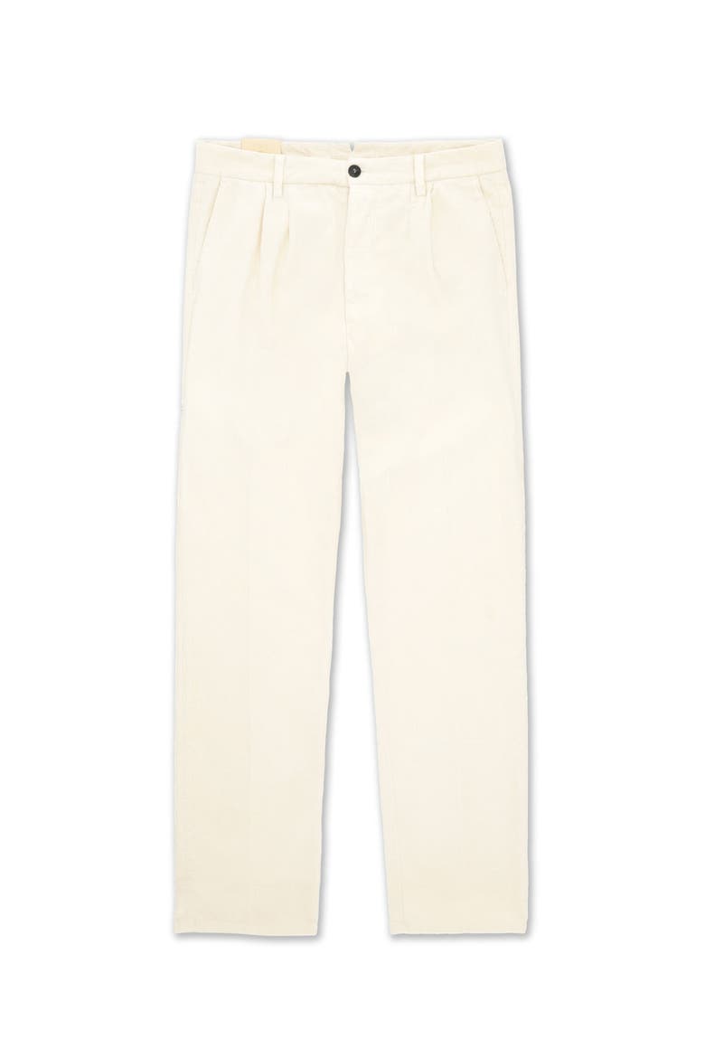 Pences Corduroy Pleated Trousers, Main, color, WHITE