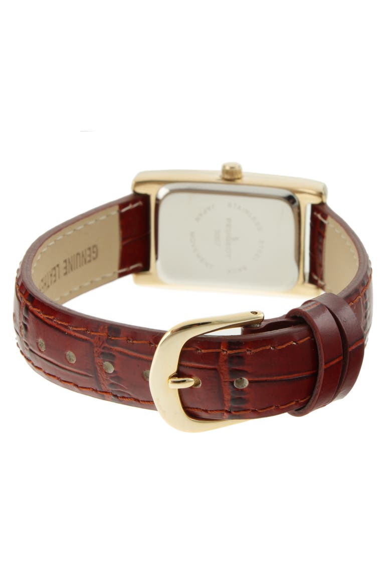 Classic Rectangular Leather Watch- 34x20MM, Alternate, color, Brown