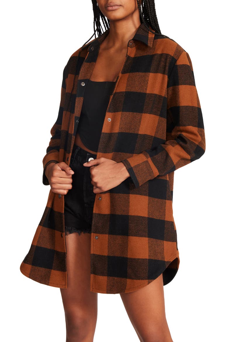 Plaid Shirt Jacket, Main, color, CARAMEL BUFFALO