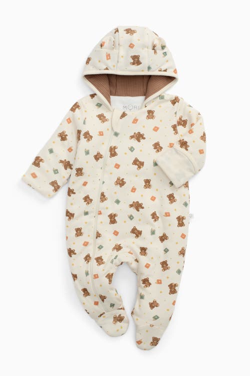Mori Kids'  Teddy Bear Pramsuit In Multi