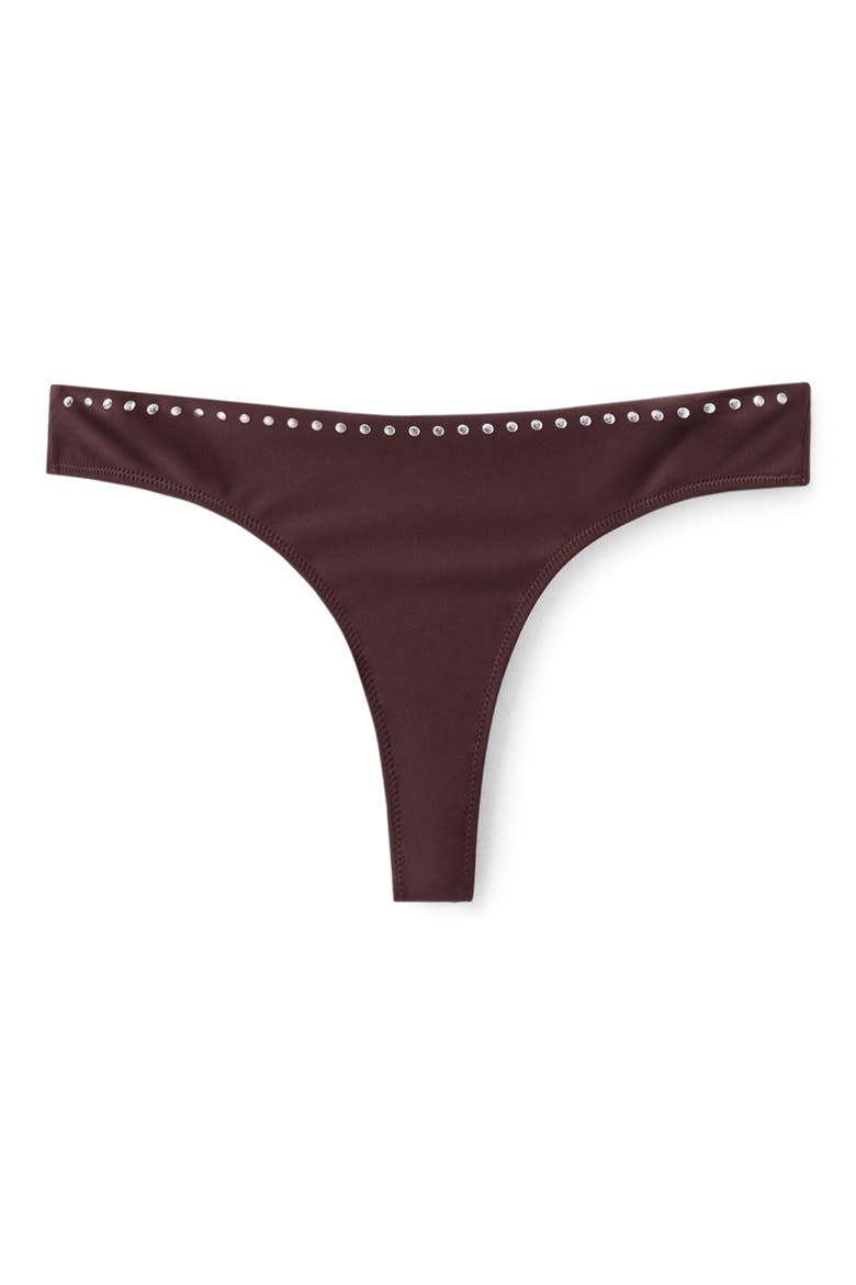 Studded Brazilian Bikini Bottoms, Main, color, BROWN