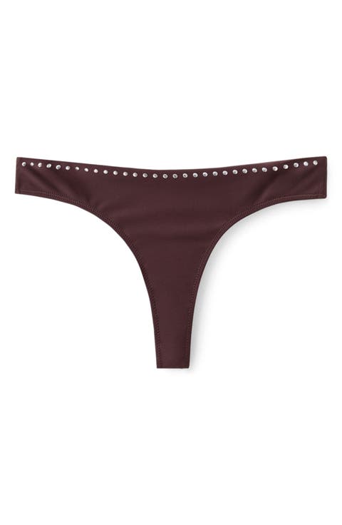 Studded Brazilian Bikini Bottoms
