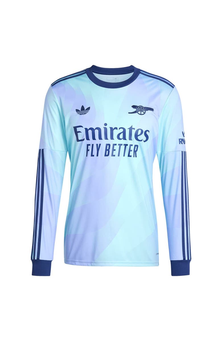 adidas Originals Men's adidas Originals Bukayo Saka Aqua Arsenal 2024/25 Third Replica Long Sleeve Player Jersey, Alternate, color,