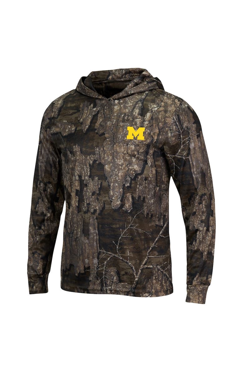 COLOSSEUM Men's Colosseum Realtree Camo Michigan Wolverines Long Sleeve Hoodie T-Shirt, Alternate, color, 