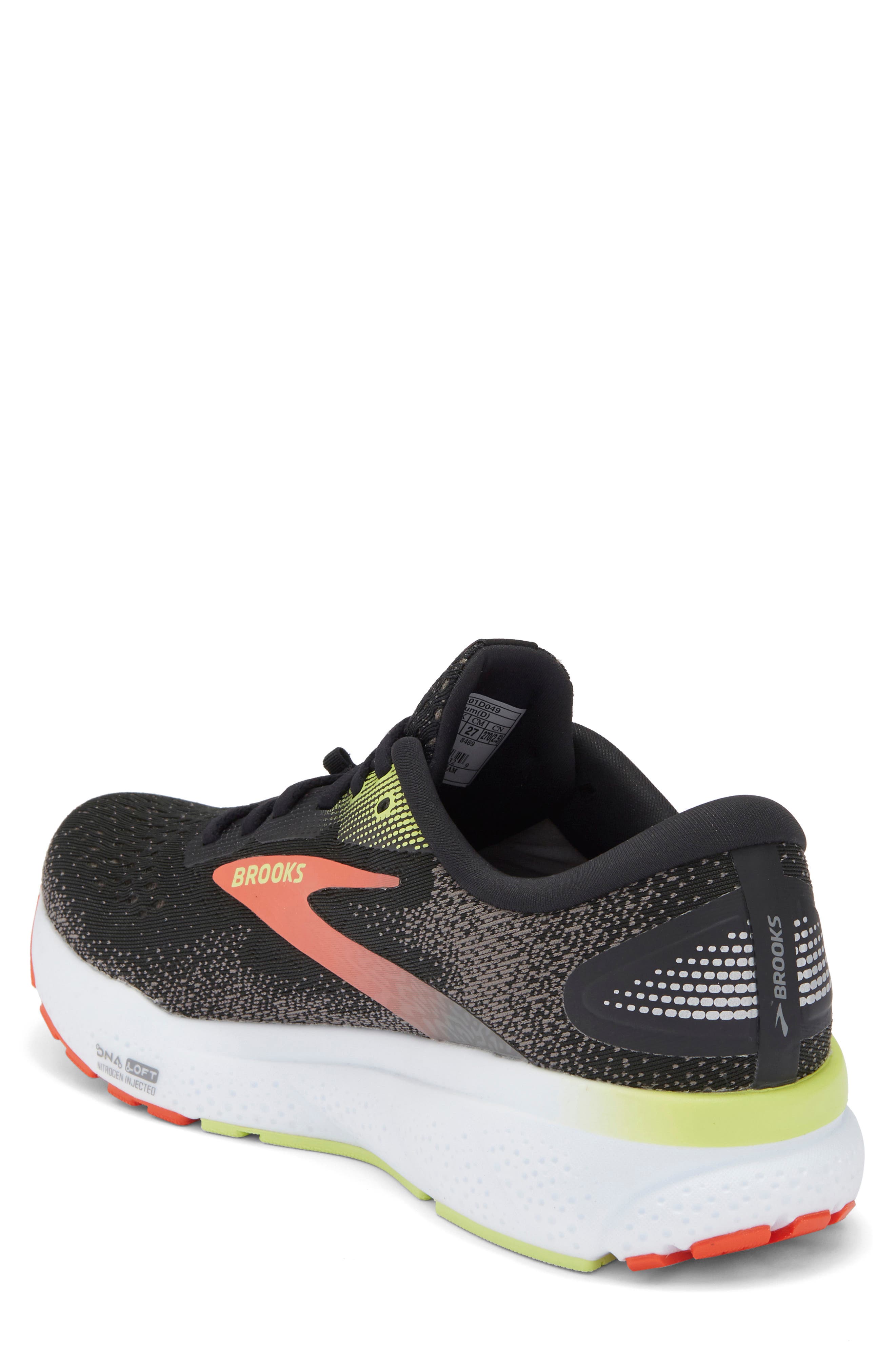 Brooks Ghost 16 GTX Gore-Tex<sup>®</sup> Waterproof Running Shoe, Alternate, color, Black/Mandarin Red/Green