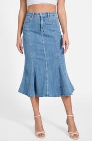 GUESS Lia Denim Midi Skirt