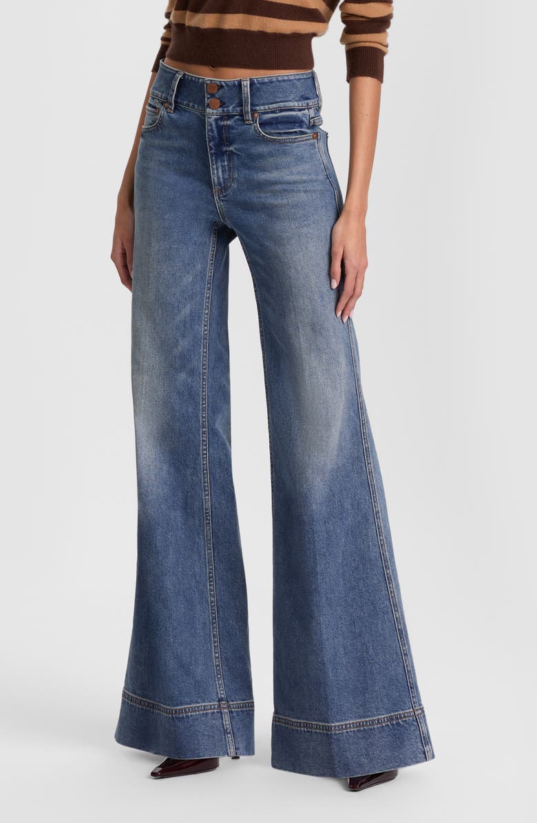 Alice + Olivia Perfect Wide Leg Jeans, Alternate, color, Best Intentions