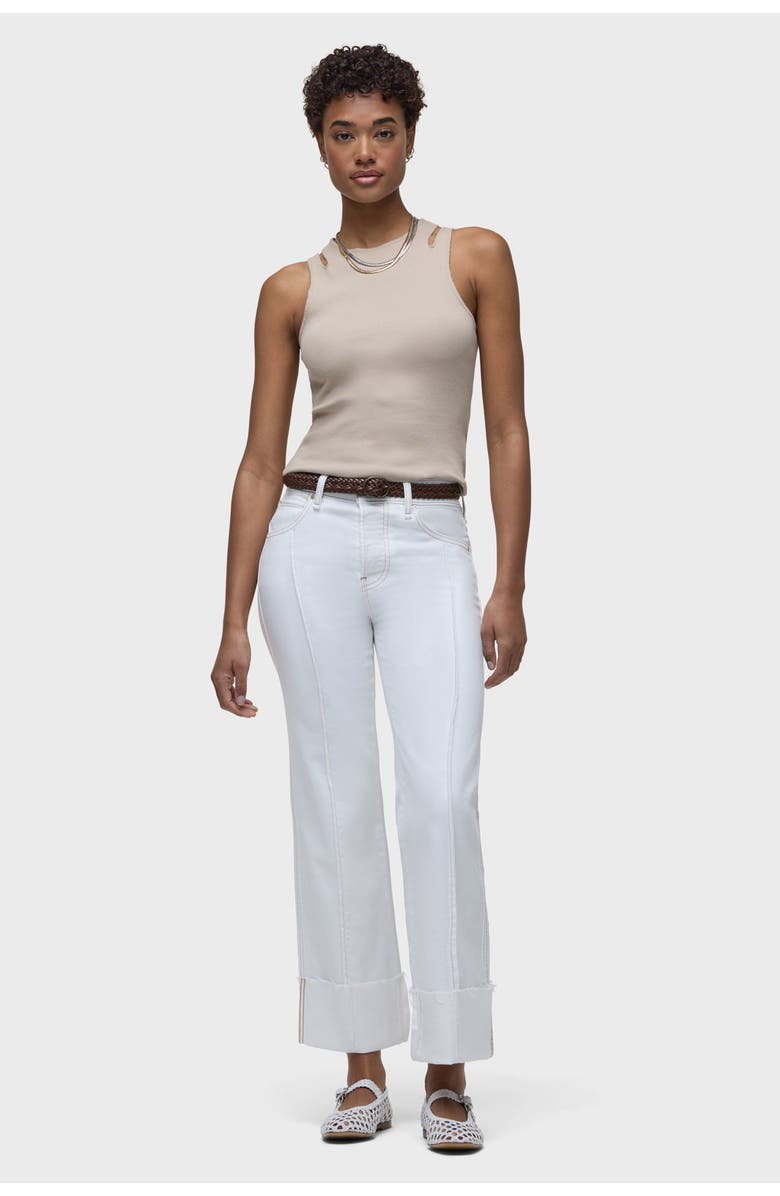 Hudson Jeans Rosie Pintucked Cuffed Wide Leg, Alternate, color, White