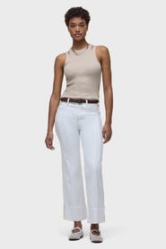 Hudson Jeans Rosie Pintucked Cuffed Wide Leg
