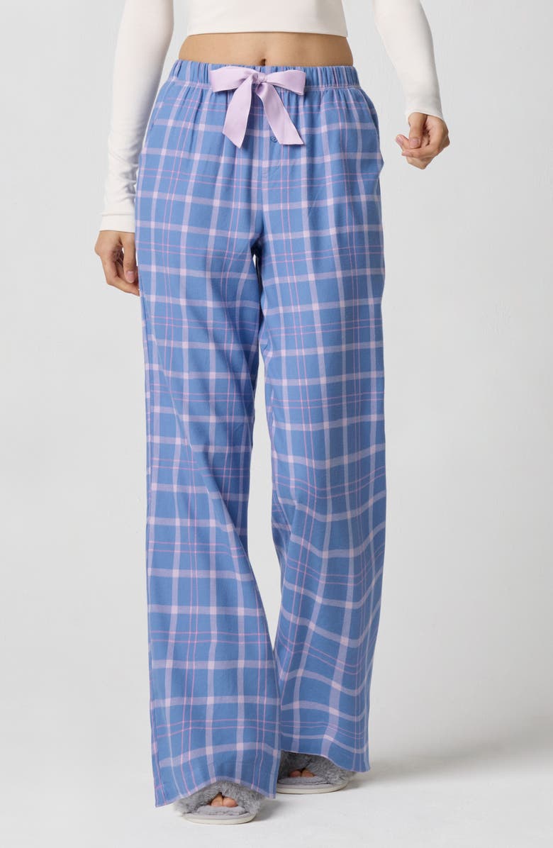 Florence by Mills Cozy Flannel Sleep Pants, Main, color, Vintage Blue Plaid