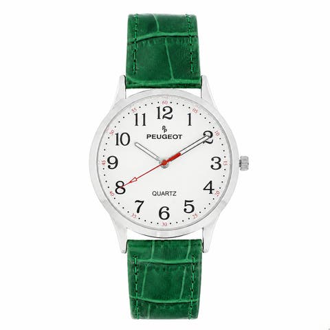 Easy Read Large Face Leather Watch- 40MM