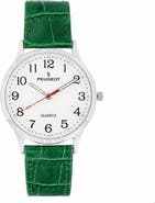 Peugeot Easy Read Large Face Leather Watch- 40MM