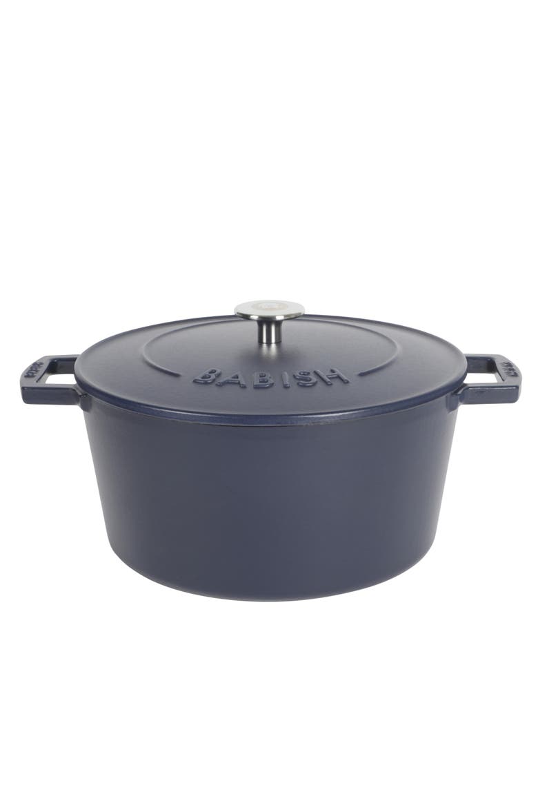 Matte Enamel Round Cast Iron Dutch Oven with Lid, Main, color, Blue