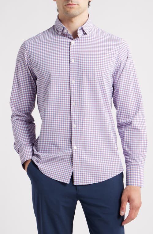 Mizzen + Main Mizzen+main Leeward Trim Fit Gingham Check No Tuck Performance Button-up Shirt In Multi