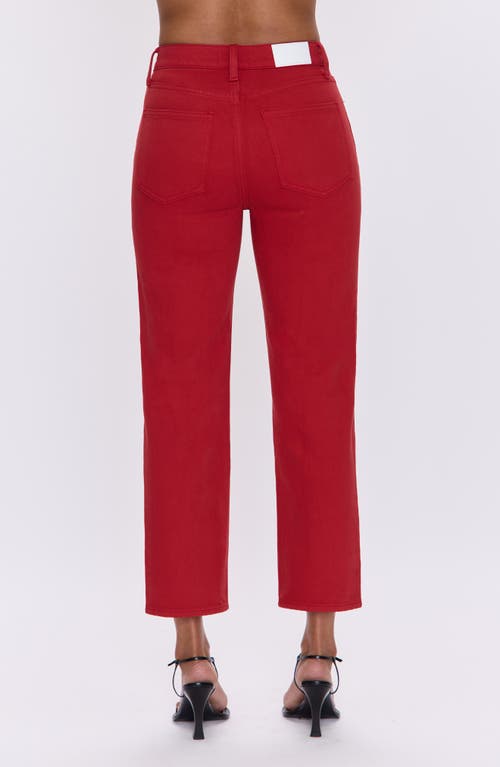 Pistola Charlie High Rise Straight Leg Pants In Samba In Red