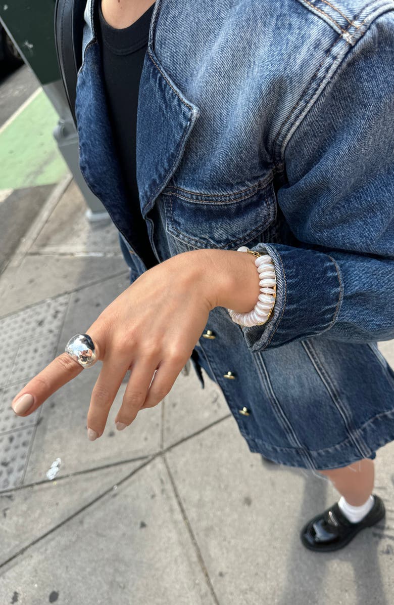 Joiana Jewelry Rondelle Pearl Bracelet, Alternate, color, Off White / Gold