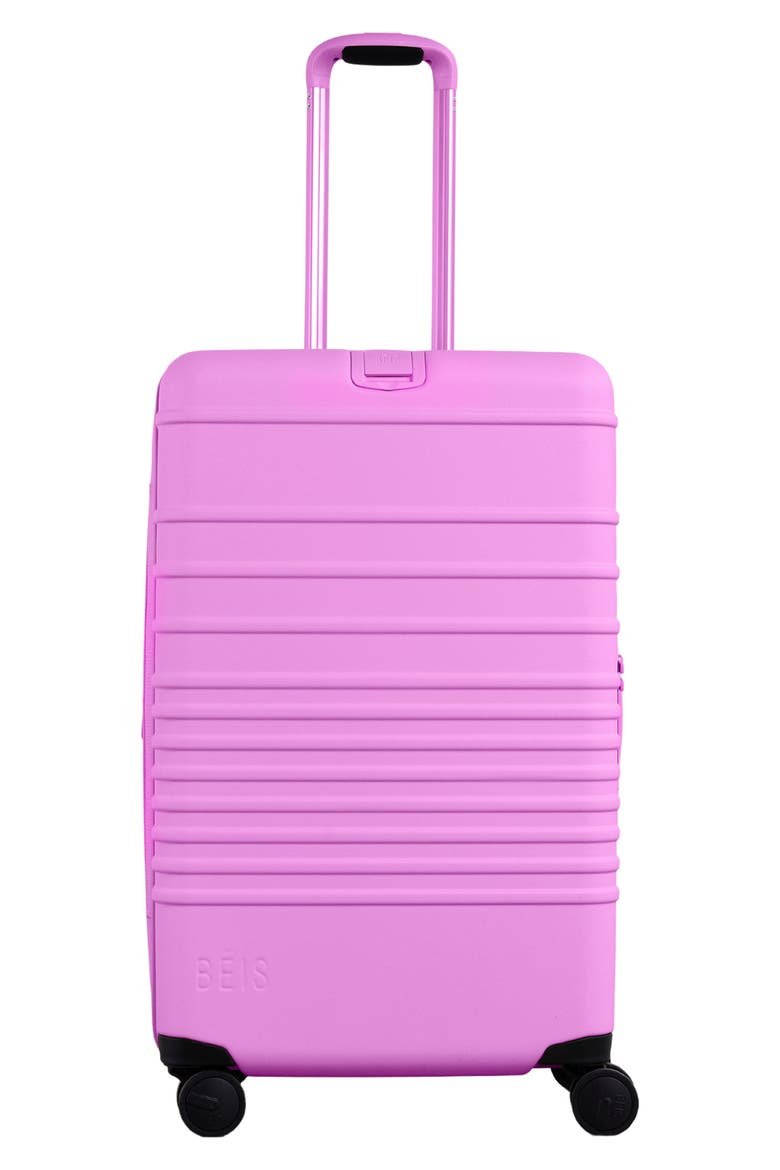 The Medium Check-In Roller Suitcase, Alternate, color, BERRY